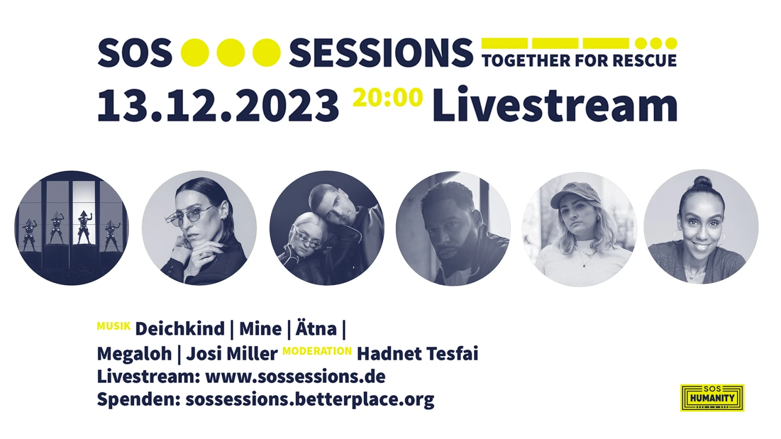 SOS Humanity Sessions | Live im Huxleys und im Stream SOS Humanity Sessions | Live im Huxleys und im Stream