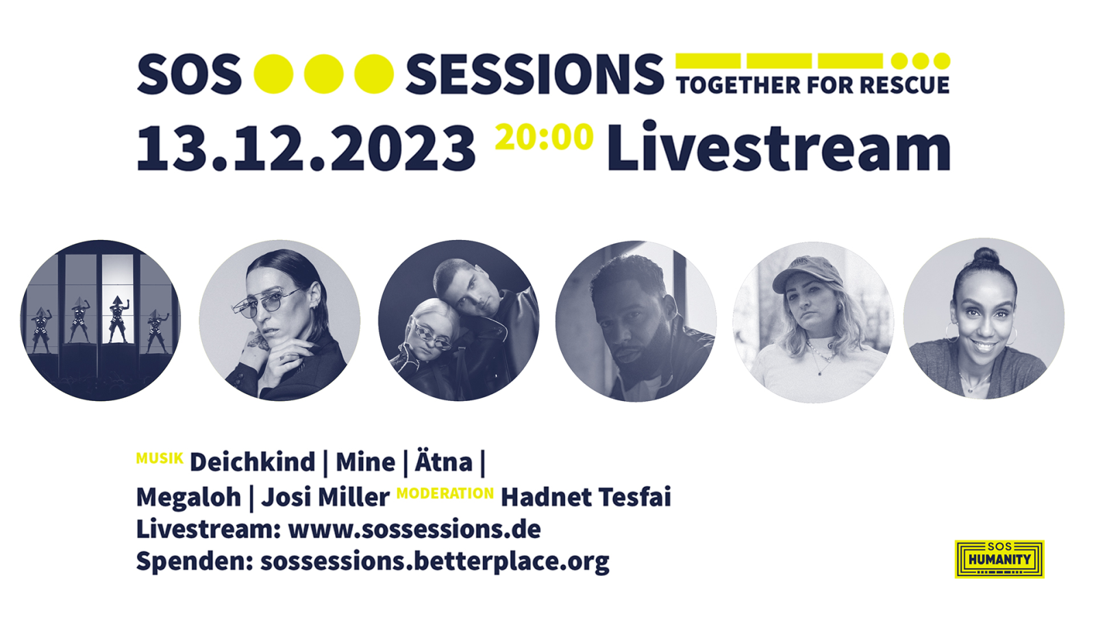 SOS Humanity Sessions | Live im Huxleys und im Stream