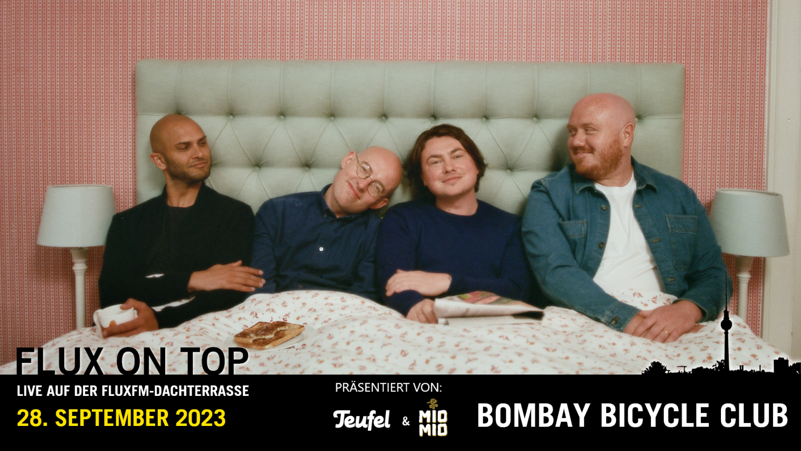 Bombay Bicycle Club LIVE bei Flux On Top #9 am 28. September 2023 präsentiert von Teufel & Mio Mio Mate, © FluxFM