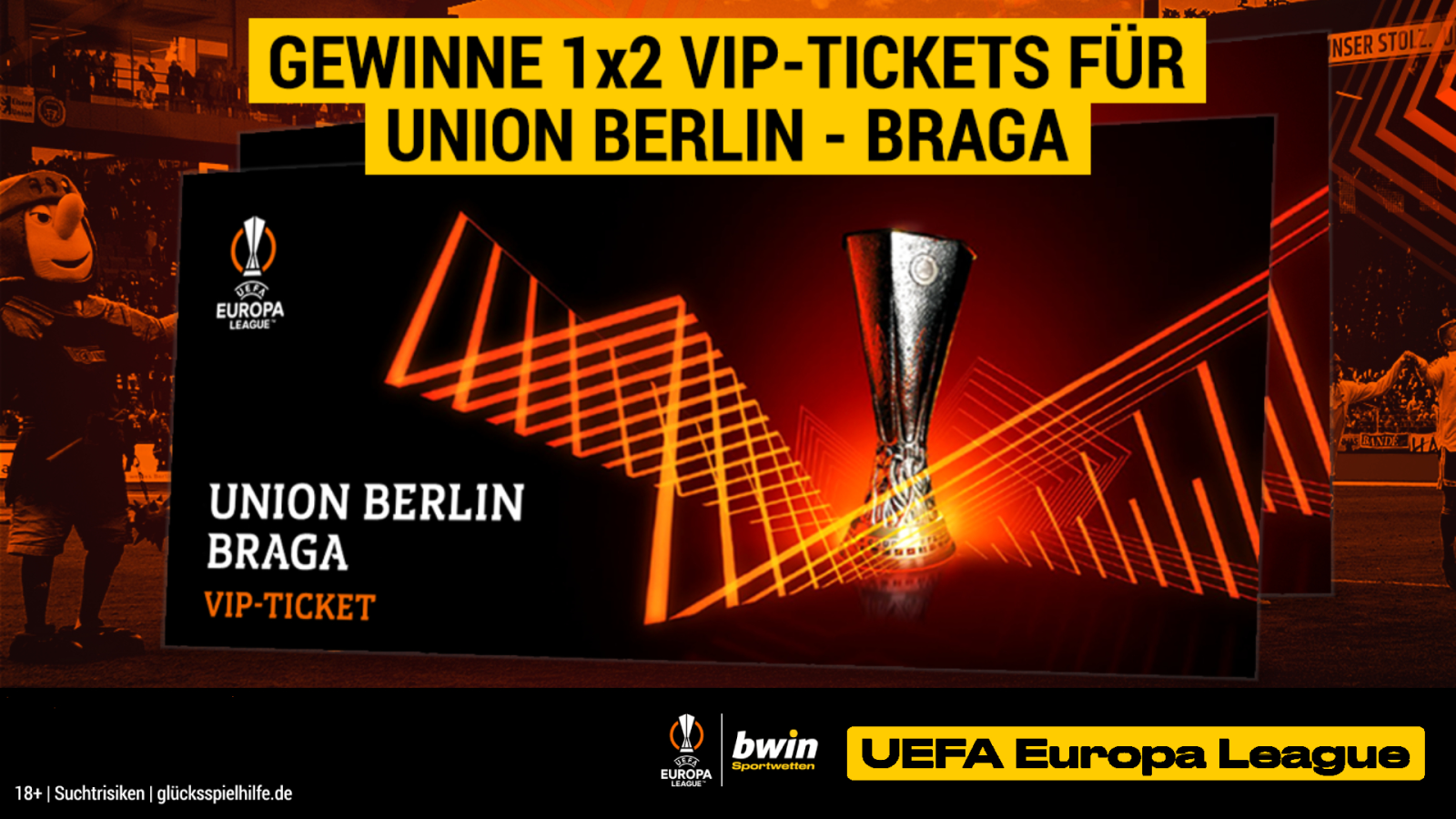 Ticketverlosung für Union Berlin gegen Braga, © bwin