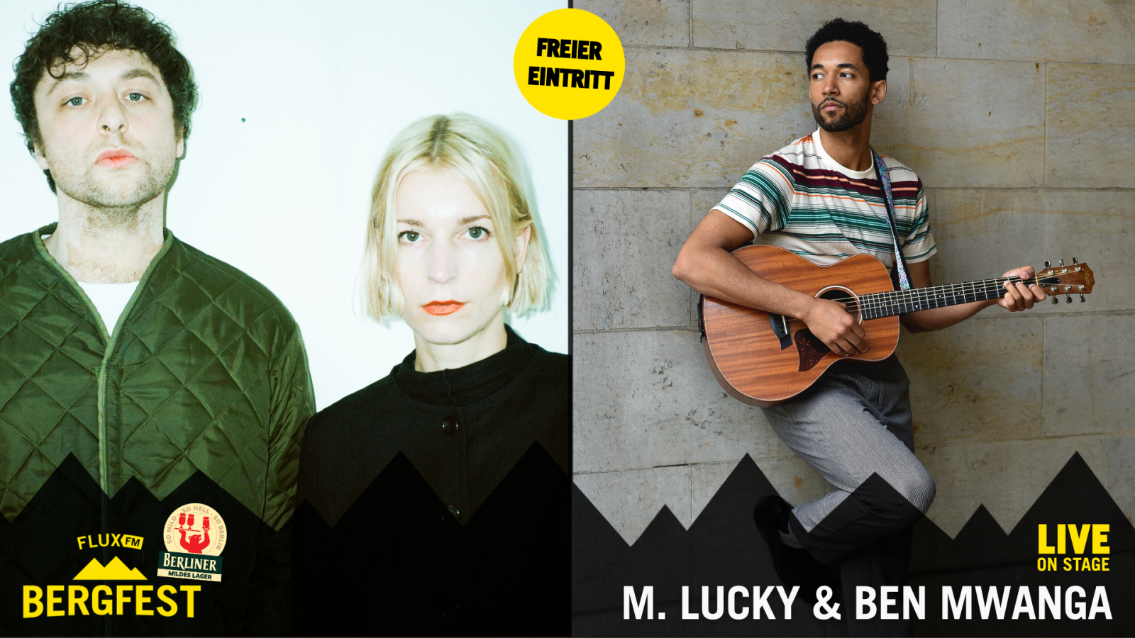 FluxFM Bergfest am 27. Mai mit M. Lucky & Ben Mwanga, © M. Lucky by Maarten van der Kamp | Ben Mwanga by Benito Bause Niklas Vogt