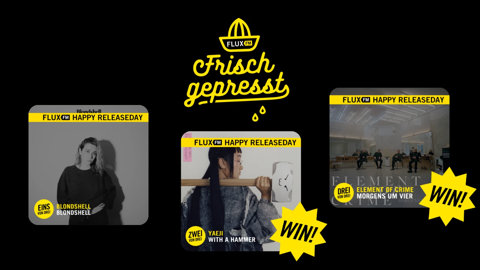 Frisch gepresst - mit Blondhsell, Yaeji und Element of Crime Frisch gepresst - mit Blondhsell, Yaeji und Element of Crime