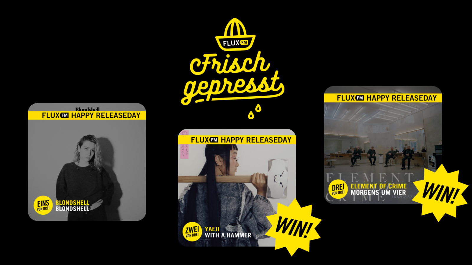 Frisch gepresst - mit Blondhsell, Yaeji und Element of Crime