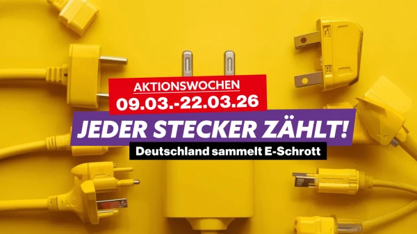JEDER STECKER ZÄHLT 2026 - Deutschland sammelt E-Schrott, © FluxFM JEDER STECKER ZÄHLT 2026 - Deutschland sammelt E-Schrott, © FluxFM