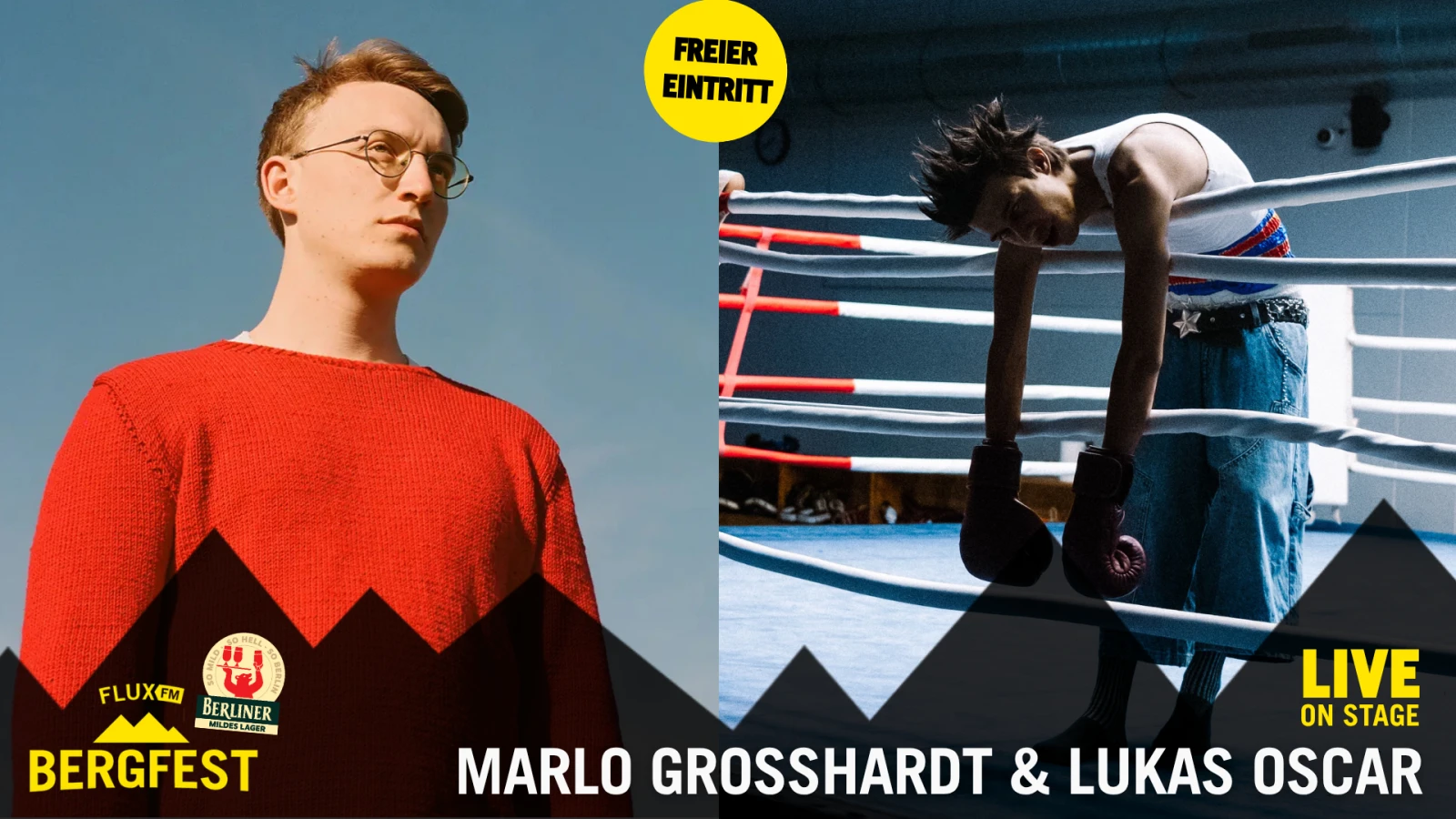 FluxFM Bergfest am 12. August mit Marlo Grosshardt und Lukas Oscar FluxFM Bergfest am 12. August mit Marlo Grosshardt und Lukas Oscar