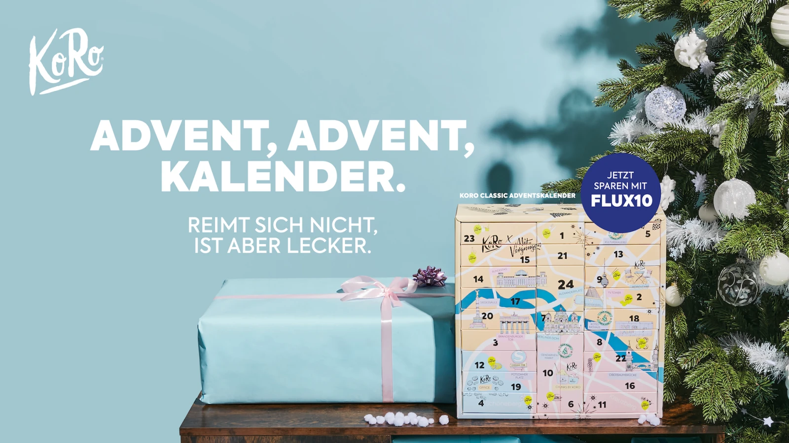 Der FluxFM Adventskalenderspender mit KoRo Der FluxFM Adventskalenderspender mit KoRo