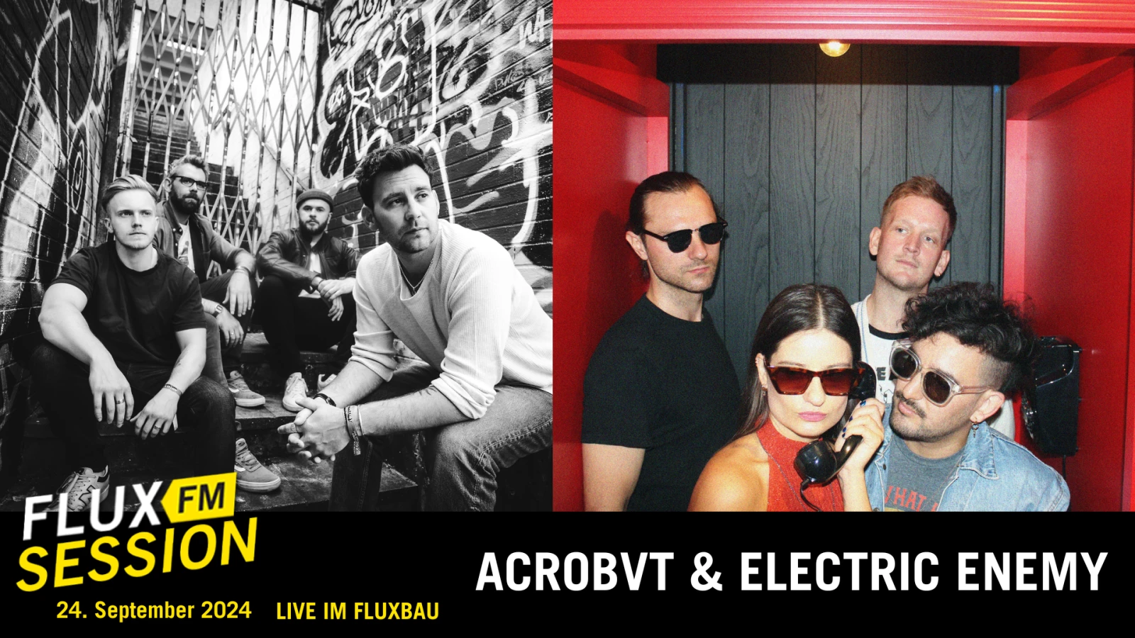 ACROBVT und Electric Enemy | FluxFM UK Session, © ACROBVT: Tom Ellis | Electric Enemy: Elise Charlotte at Studio Atelier Bawtry ACROBVT und Electric Enemy | FluxFM UK Session, © ACROBVT: Tom Ellis | Electric Enemy: Elise Charlotte at Studio Atelier Bawtry