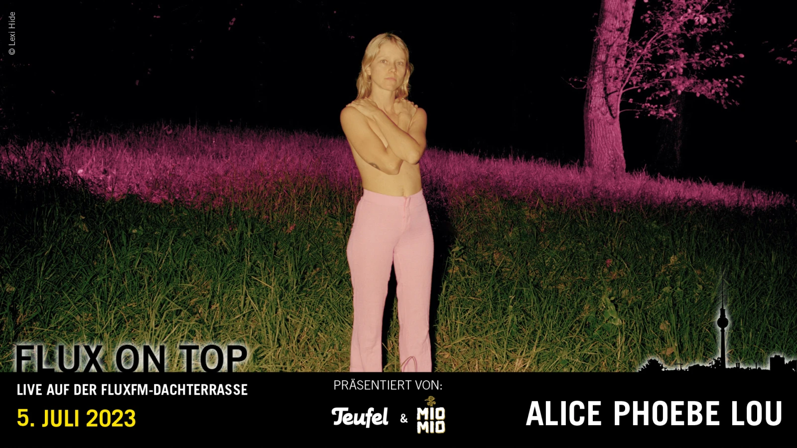 Alice Phoebe Lou LIVE bei Flux On Top #4 am 5. Juli 2023 präsentiert von Teufel & Mio Mio Mate , © Lexi Hide Alice Phoebe Lou LIVE bei Flux On Top #4 am 5. Juli 2023 präsentiert von Teufel & Mio Mio Mate , © Lexi Hide