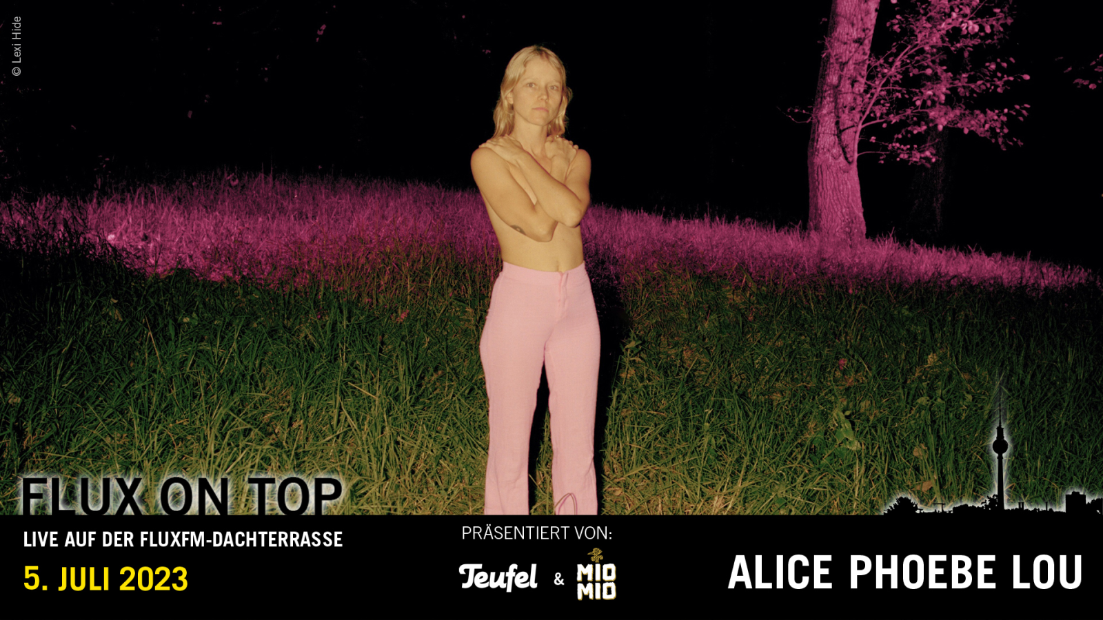 Alice Phoebe Lou LIVE bei Flux On Top #4 am 5. Juli 2023 präsentiert von Teufel & Mio Mio Mate , © Lexi Hide