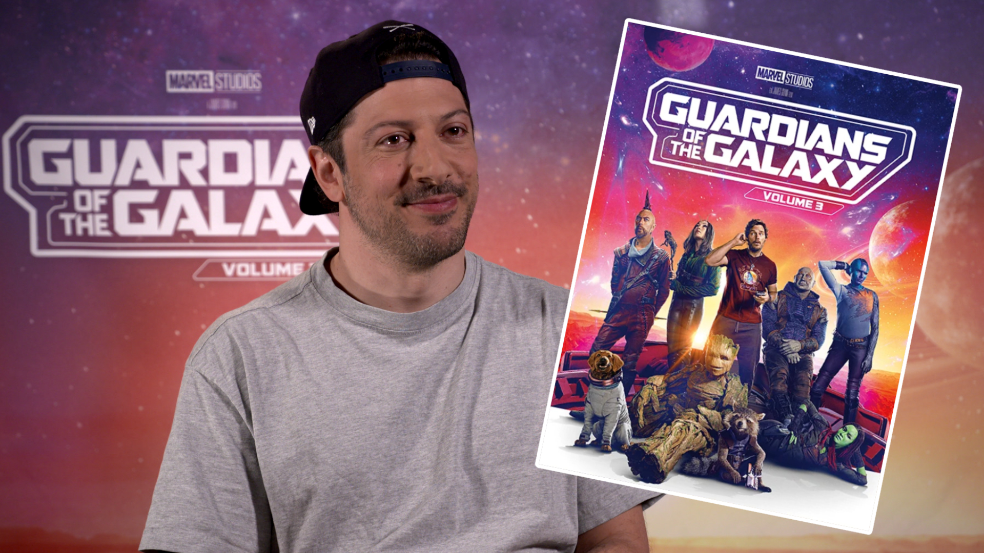 Fahri Yardım im Interview zu Guardians of the Galaxy Vol. 3, © Ron Stoklas / FluxFM / Walt Disney Studios Motion Pictures Germany GmbH