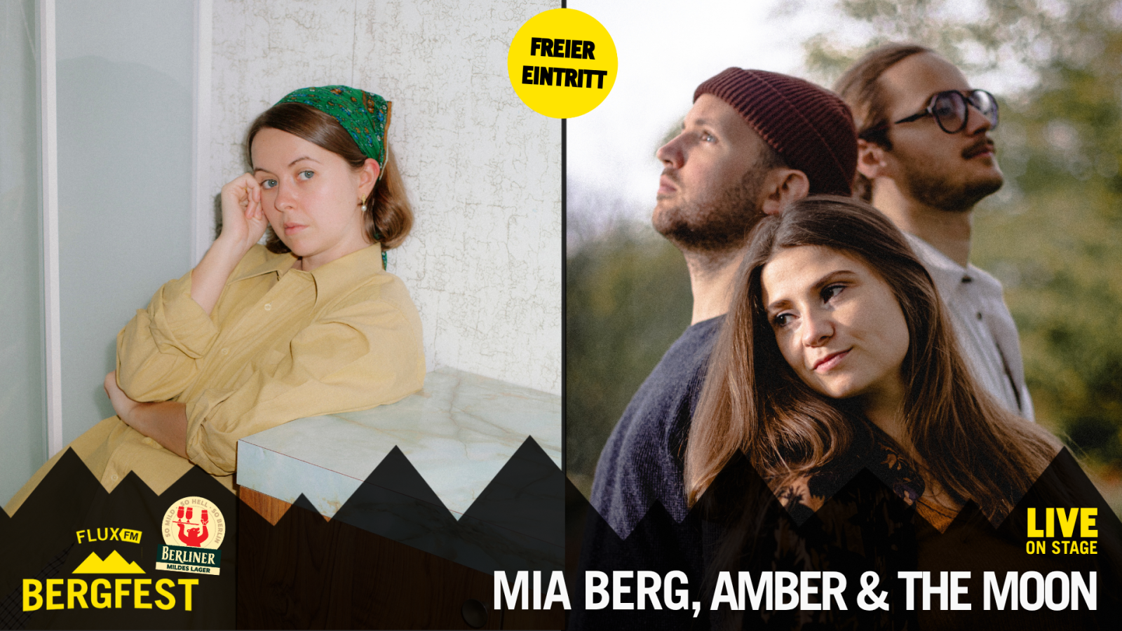 FluxFM Bergfest am 03. Juni mit Mia Berg, Amber & the Moon, © FluxFM