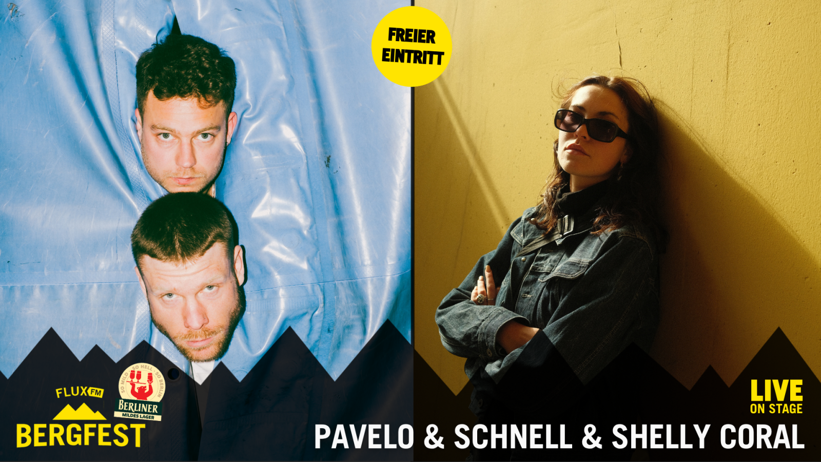 FluxFM Bergfest am 20. Mai mit Pavelo & Schnell und Shelly Coral, © Fabian Schwarze (Pavelo & Schnell) | zeitfang (Shelly Coral)